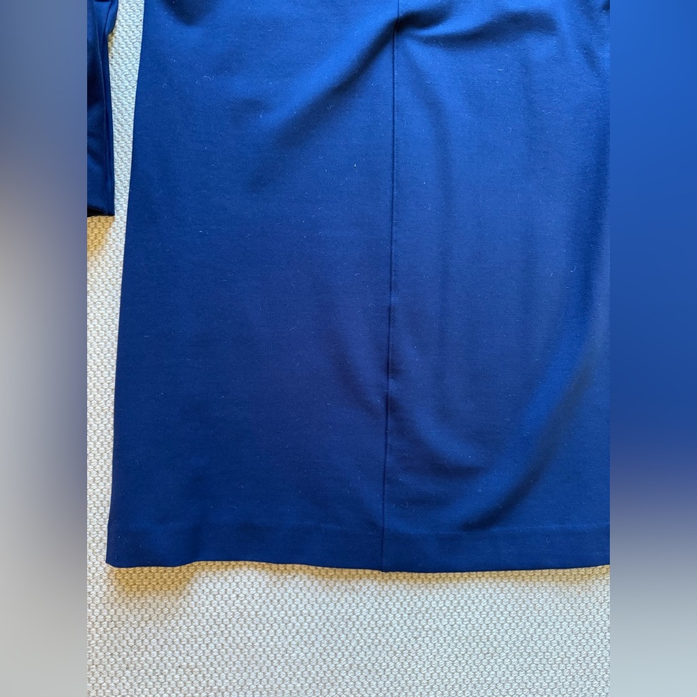ANN MASHBURN Deep Blue Thick Rayon Dress - size small - - Picture 8 of 10
